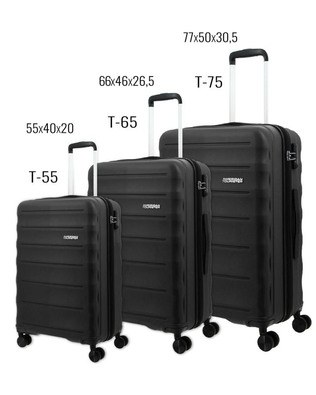 AMERICAN TOURISTER - TROLLEY NERO 4 RUOTE IN ABS CON COMBINAZIONE TSA