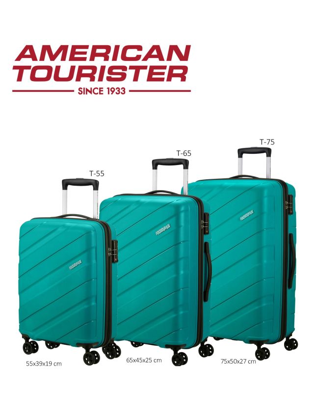 AMERICAN TOURISTER - TROLLEY PETROLIO IN ABS 4 RUOTE CON COMBINAZIONE TSA