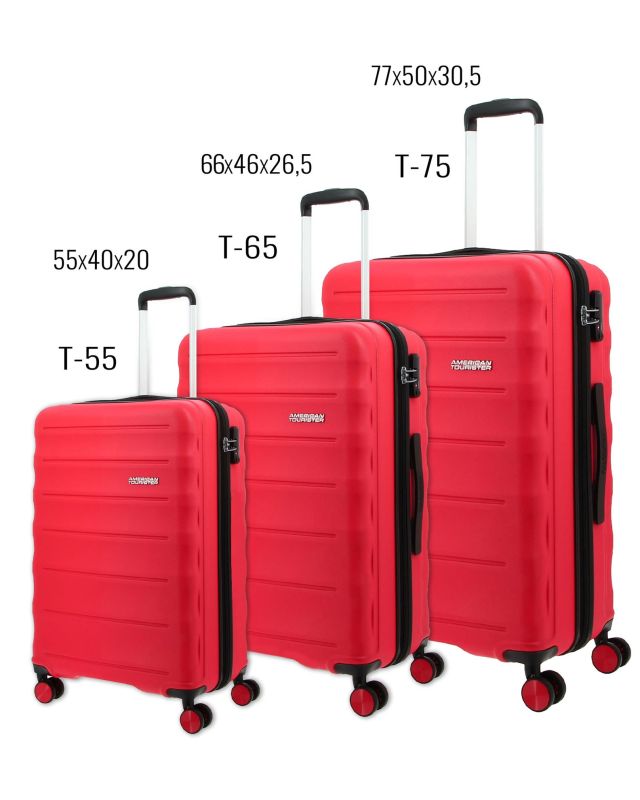 AMERICAN TOURISTER - TROLLEY ROSSO 4 RUOTE IN ABS CON COMBINAZIONE TSA