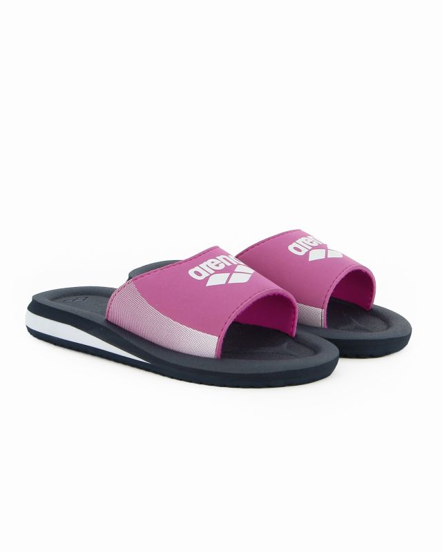 ARENA - Ciabatte da bambina rosa e blu scuro con fascia frontale e logo bianco, numerata 30/35 - BEAT HOOK