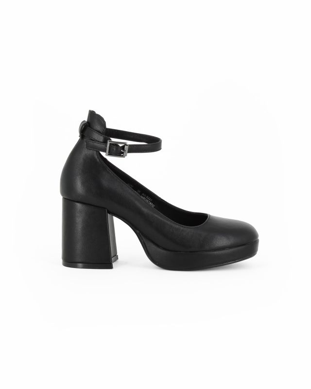 BACHATA - Décolleté mary jane nera con cinturino alla caviglia, tacco 7,5CM