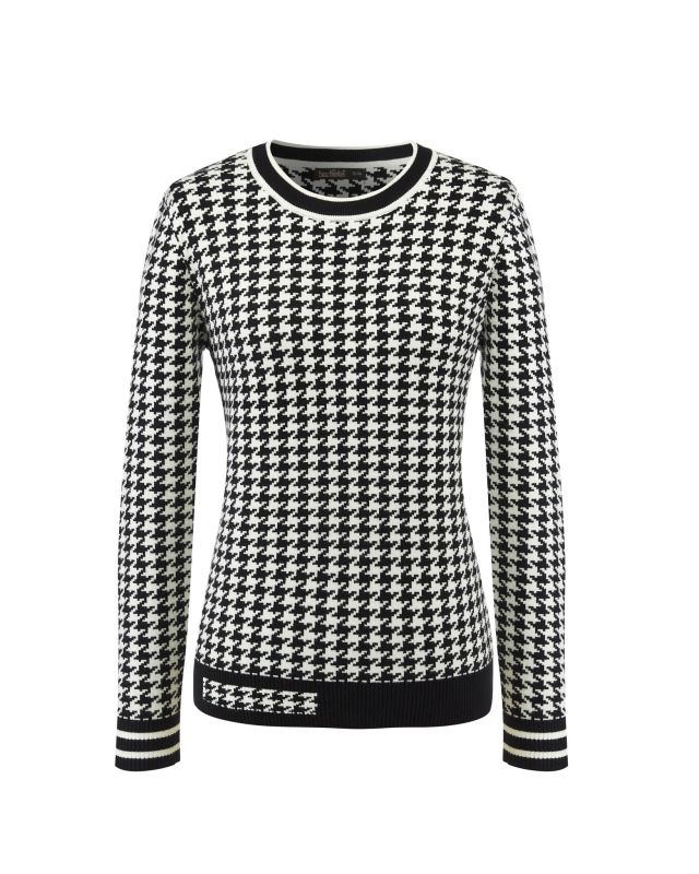 BACHATA - Maglia manica lunga nero e bianco Pied De Poule