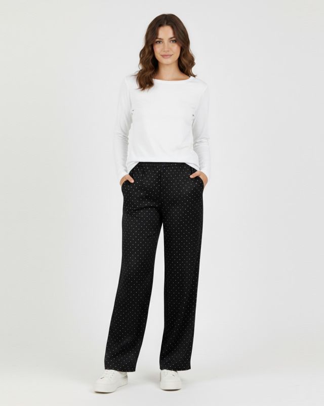 BACHATA - Pantalone nero con strass da donna