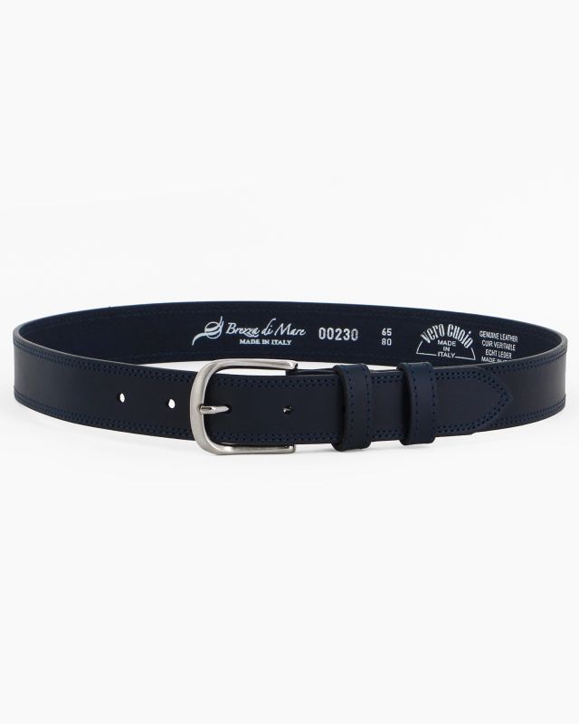 BREZZA DI MARE - Cinta ragazzo blu in VERA PELLE, MADE IN ITALY