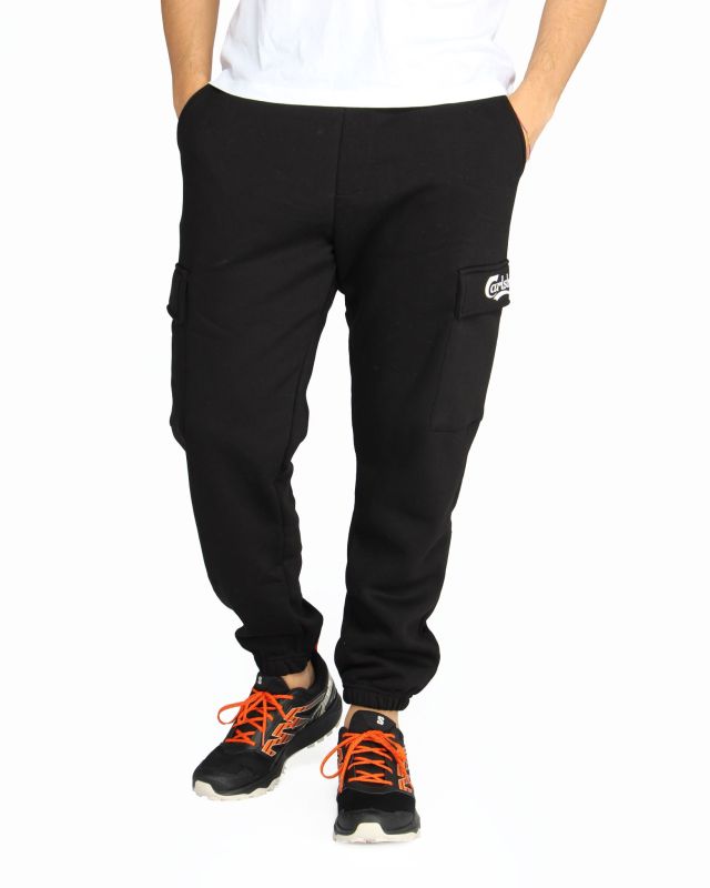 CARLSBERG - Pantalone sportivo cargo nero da uomo