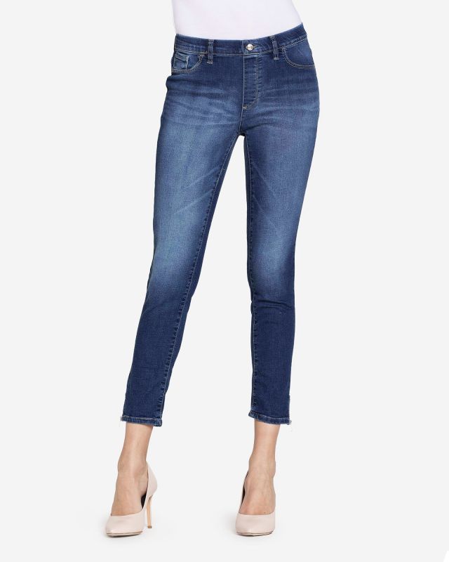 CARRERA - DONNA LEGGINGS JEANS DENIM SUPER STRETCH CON ZIP ALLA CAVIGLIA- CAPRI