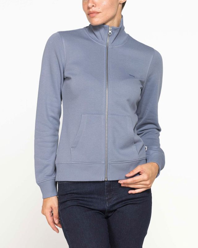 CARRERA - FELPA CELESTE FULL ZIP COLLO ALTO IN TESSUTO FELPATO
