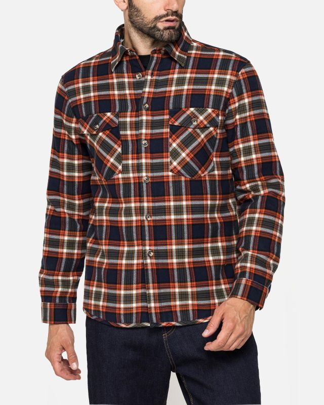 CARRERA - GIACCA CAMICIA SCOZZESE IN FLANELLA CON INTERNO IN FINTO AGNELLINO "SHERPA"