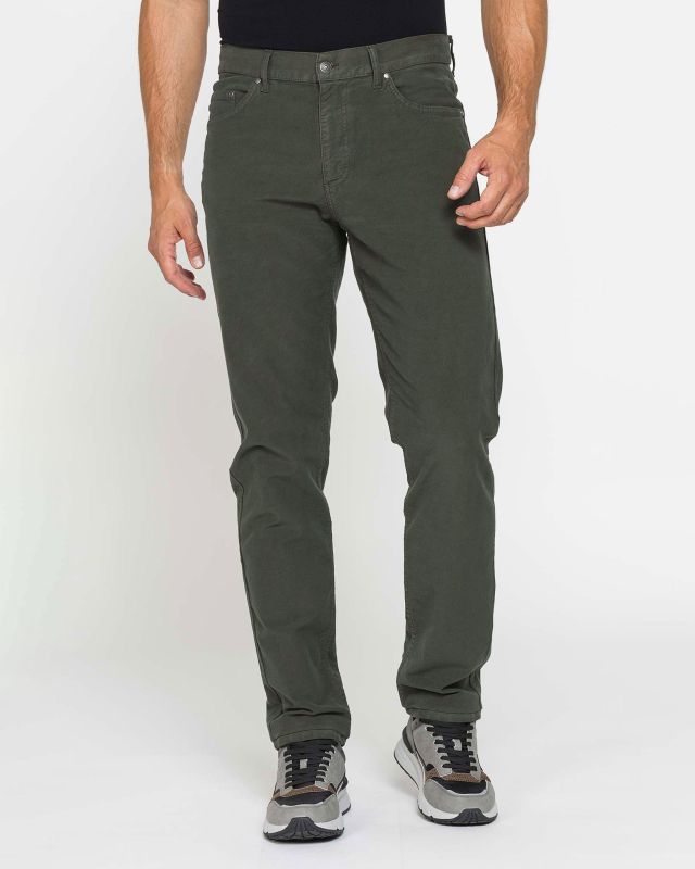 CARRERA - Pantalone verde militare 5 tasche fustagno stretch