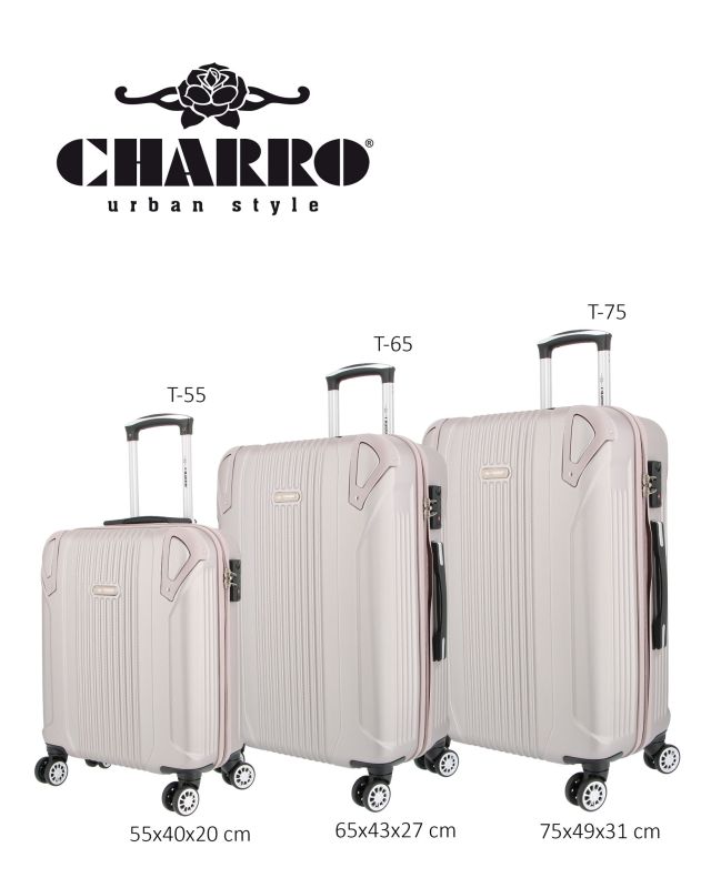 CHARRO - TROLLEY GRIGIO IN ABS 4 RUOTE