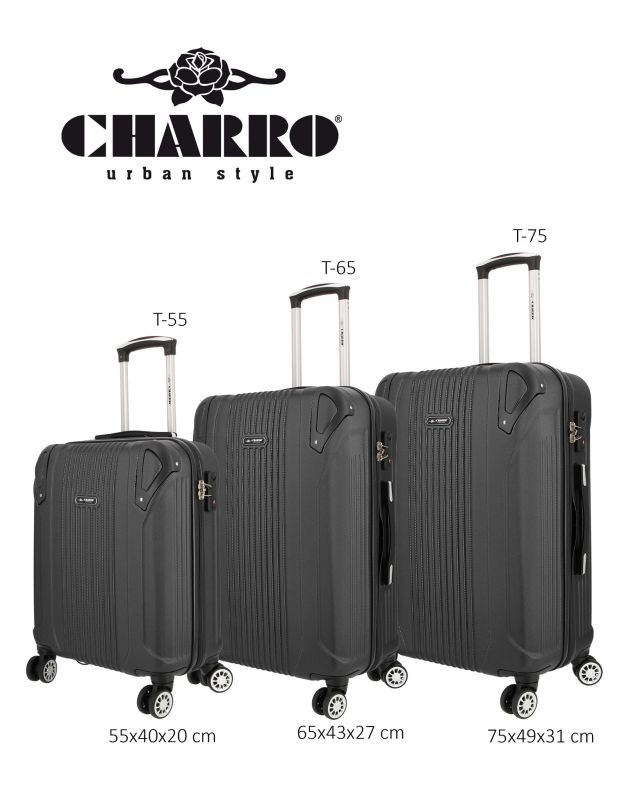 CHARRO - TROLLEY NERO IN ABS 4 RUOTE