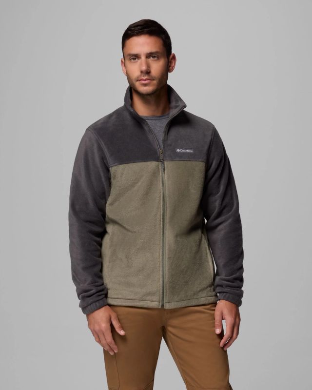 COLUMBIA - GIACCA IN PILE  FULL ZIP TEENS MOUNTAIN 2.0, VERDE E GRIGIA  DA UOMO, 1476671_024