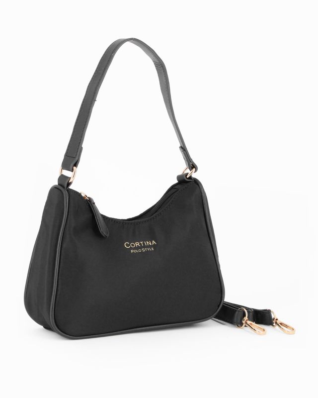 CORTINA POLO STYLE - Minibag nera con tracolla removibile