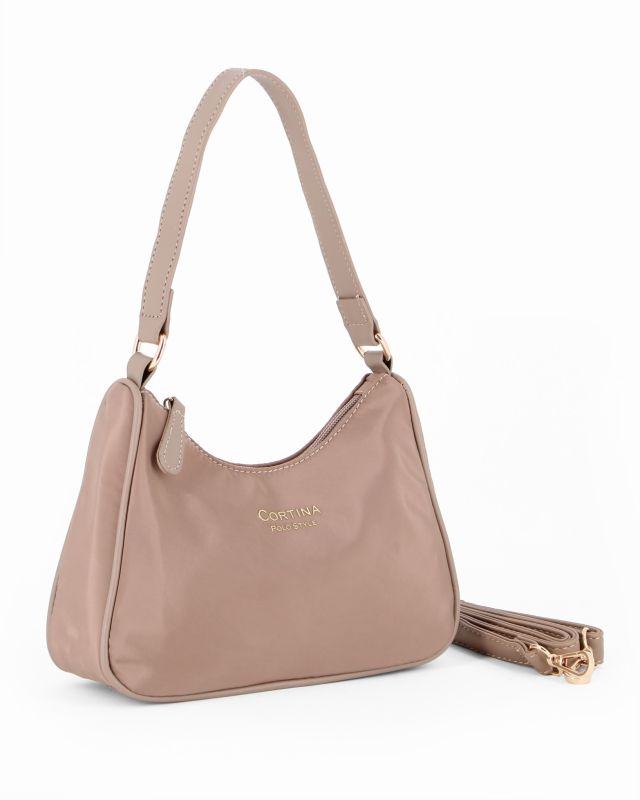 CORTINA POLO STYLE - Minibag taupe con tracolla removibile
