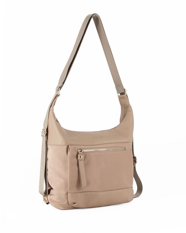 CORTINA POLO STYLE - Sacca zaino beige con tasca frontale