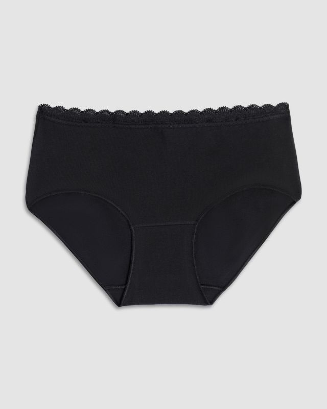COTONELLA - TRIS SLIP MIDI ESSENTIAL NERO - GD293