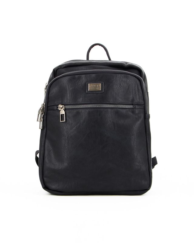 COVERI COLLECTION - ZAINO UFFICIO NERO CON TASCA OVALE E UNA FRONTALE
