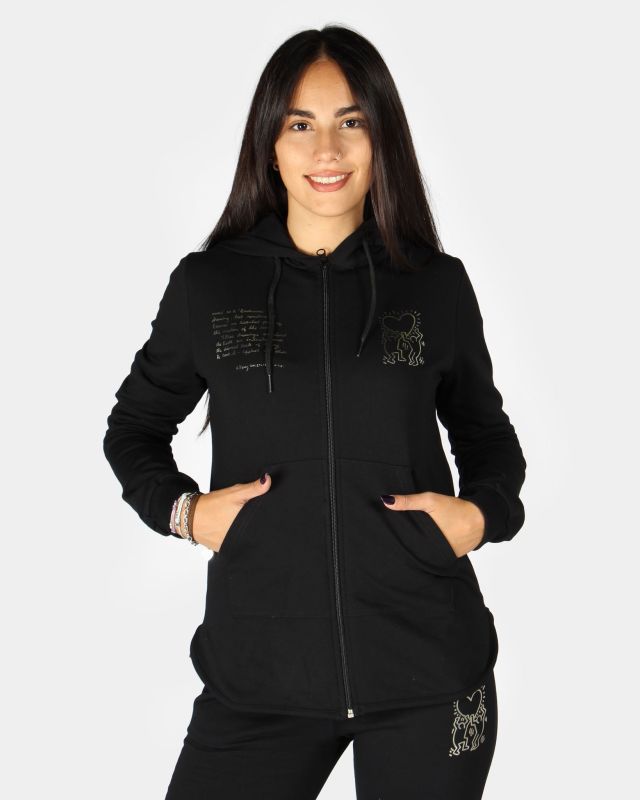 DONNA FELPA FULL ZIP CON CAPPUCCIO