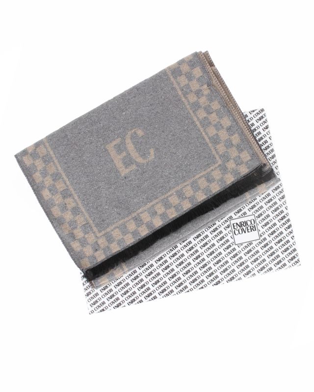 ENRICO COVERI - Sciarpa blu con scatola regalo