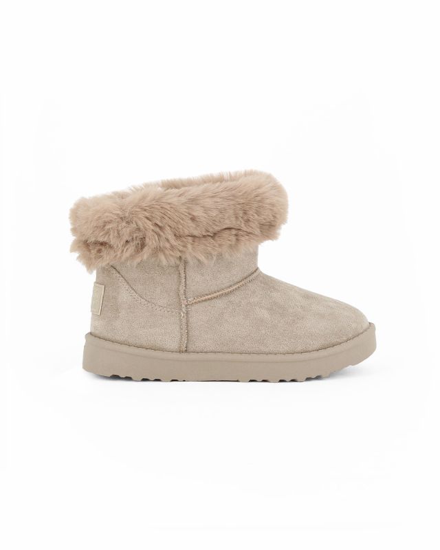 ENRICO COVERI - Stivaletto beige da bambina con pelliccetta interna