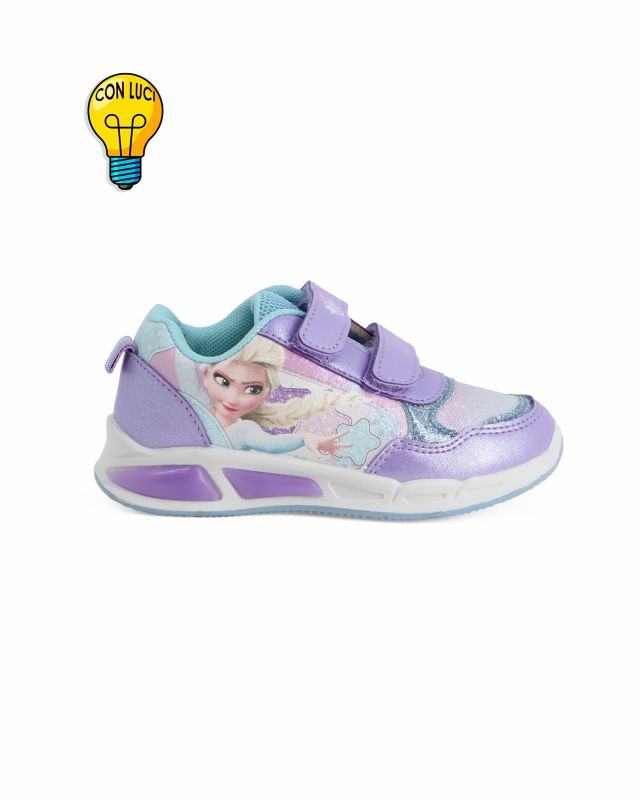 FROZEN  - Sneakers lilla da bambina con luci e strappi