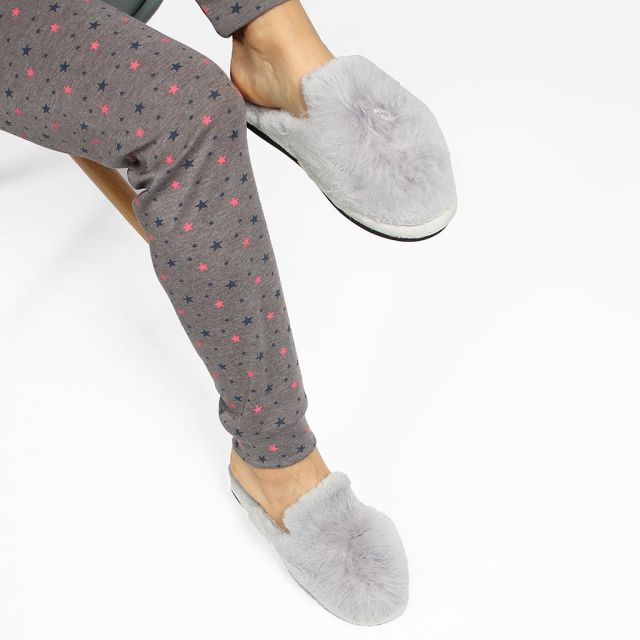 FZ - Pantofole grigie in peluche