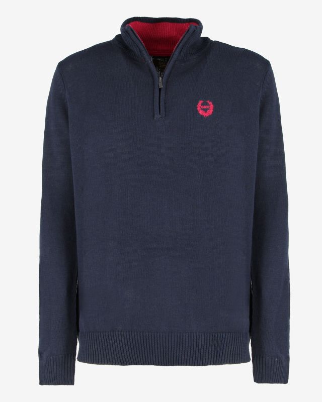 GIANMARCO VENTURI - Maglione mezza zip blu notte da uomo