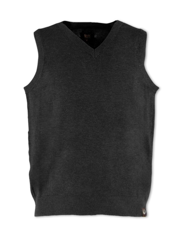 GMV - GILET SMANICATO NERO CON SCOLLO A V IN MAGLIA