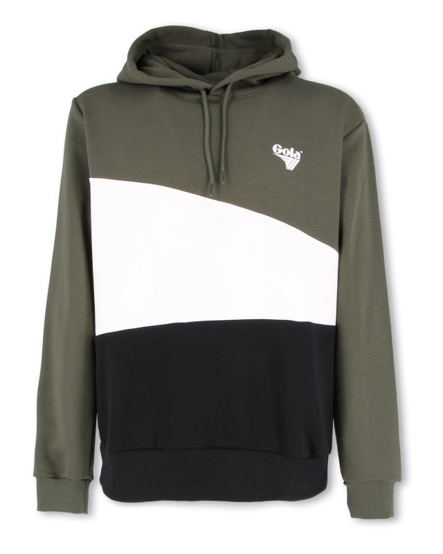 GOLA - Felpa con cappuccio verde militare/panna/nero da uomo