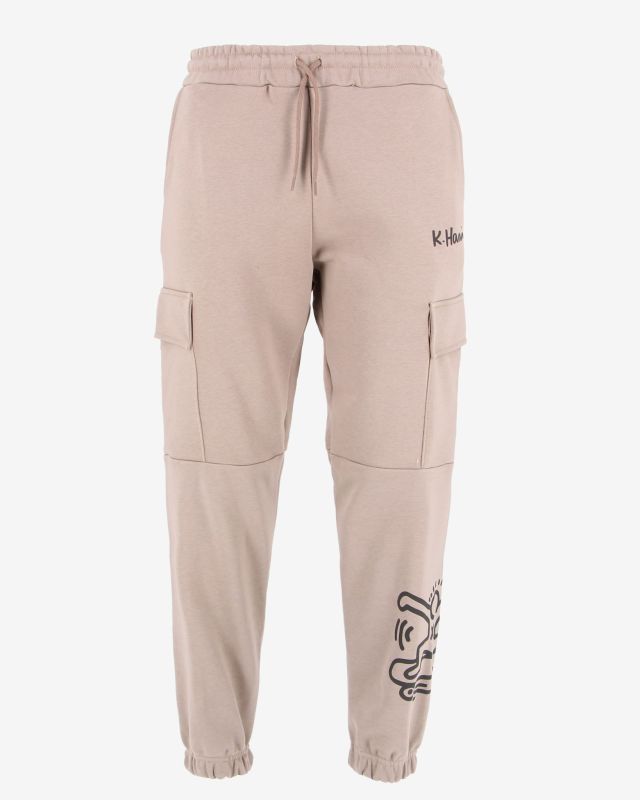 GOLA - PANTALONE FELPA BEIGE DA UOMO CON TASCONI