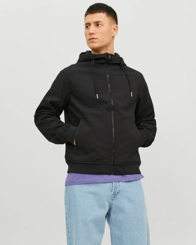 JACK&JONES - GIACCA SOFTSHELL NERA DA UOMO