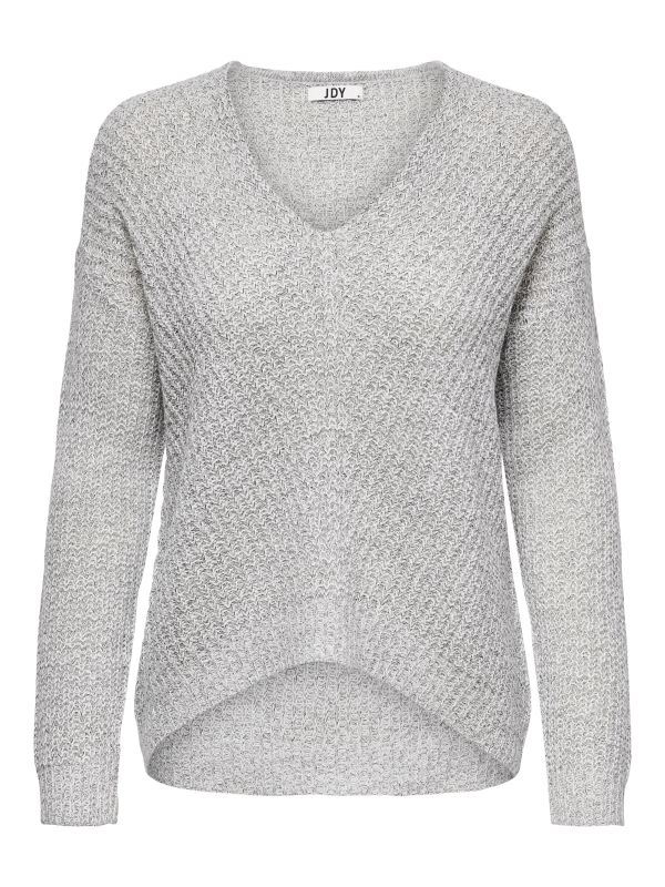 JACQUELINE DE YONG - MAGLIONE A MAGLIA DONNA GRIGIO CHIARO