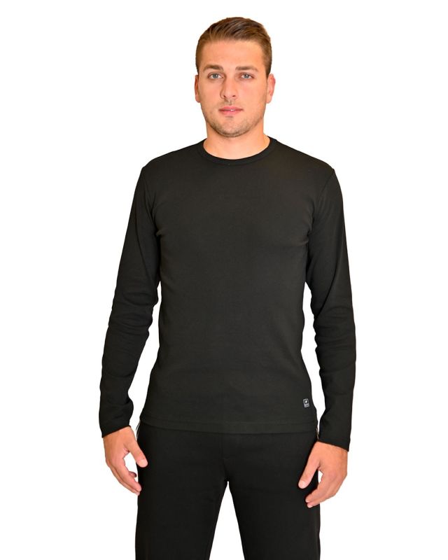 KEY UP - TSHIRT NERA MANICA LUNGA DA UOMO