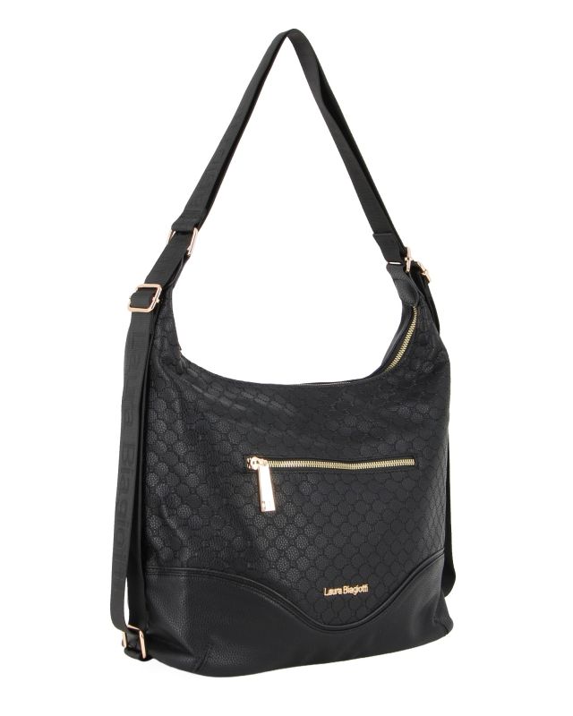 LAURA BIAGIOTTI - Borsa/Zaino nera trapuntata con tasca frontale e posteriore