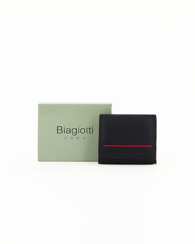 LAURA BIAGIOTTI - Portafoglio blu da uomo in VERA PELLE