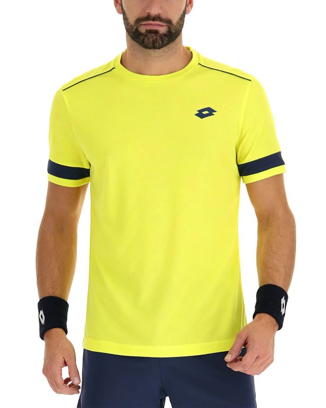 LOTTO - Maglietta da padel gialla in tessuto traspirante con dettagli blu - SUPERRAPIDA V