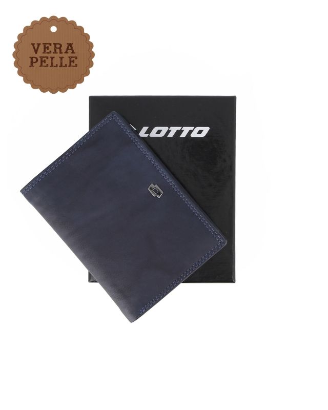 LOTTO - Portafoglio uomo blu in VERA PELLE