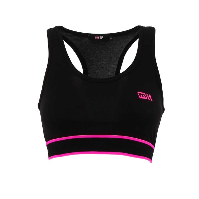 MIF - DONNA TOP CON ELASTICO E SCRITTA FLUO