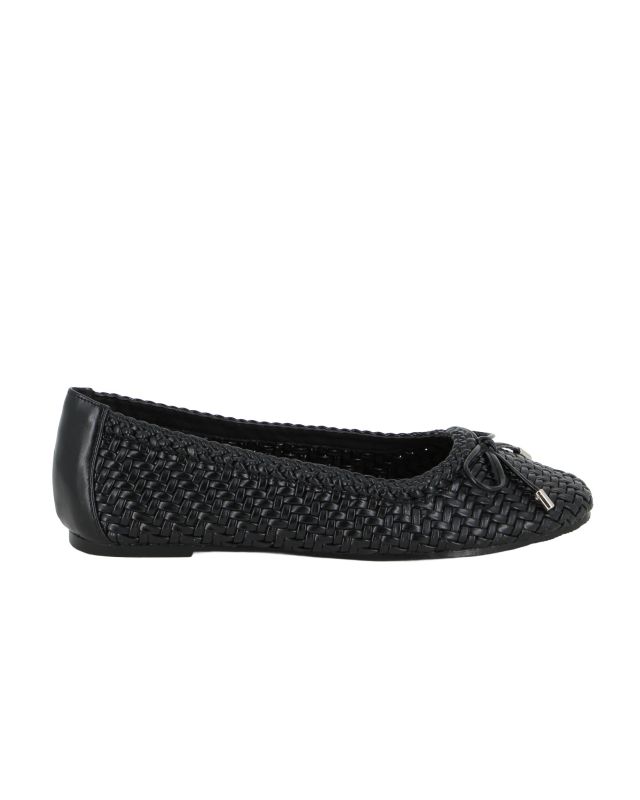 MISS GLOBO - Ballerina nera intrecciata con fiocco