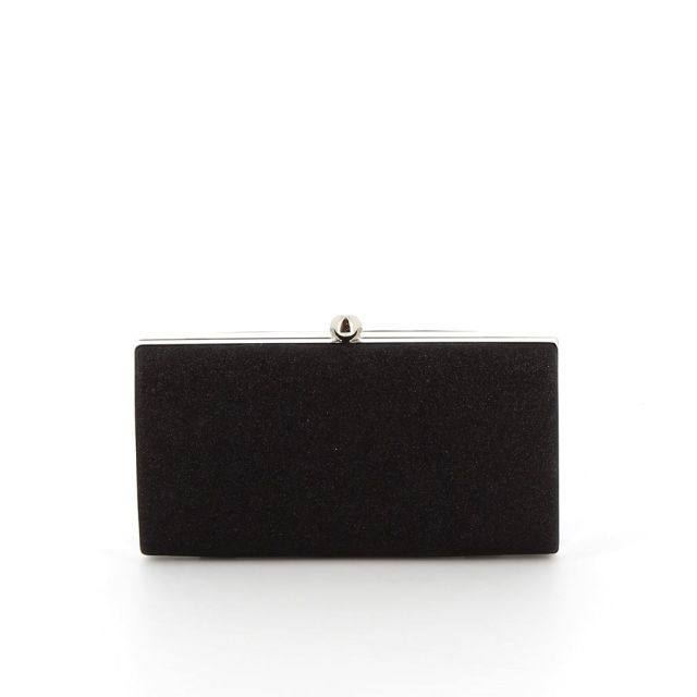 MISS GLOBO - Pochette nera glitterata con chiusura a sfera