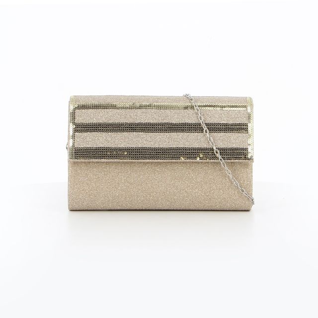 MISS GLOBO - Pochette oro glitterata con strass sulla patta