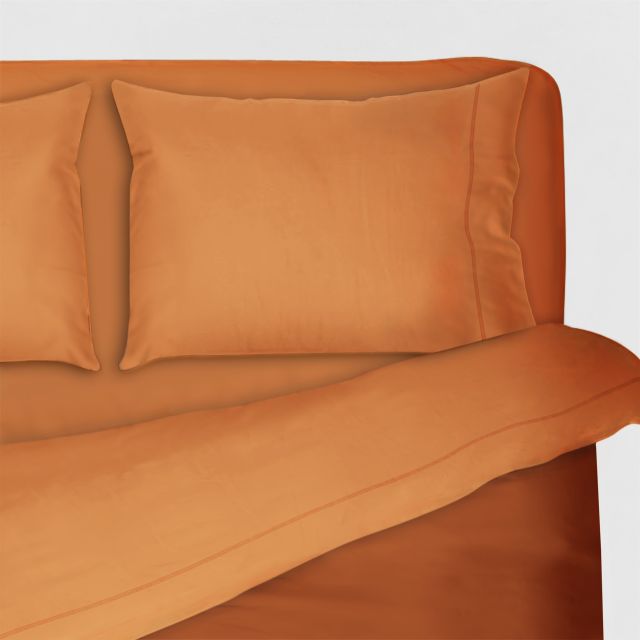 MORFEO - LENZUOLA COPPIA MORFEO 2 PIAZZE TINTA UNITA ARANCIO