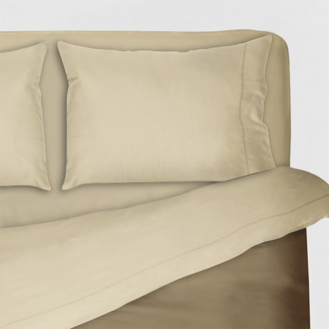 MORFEO - LENZUOLA COPPIA MORFEO 2 PIAZZE TINTA UNITA BEIGE