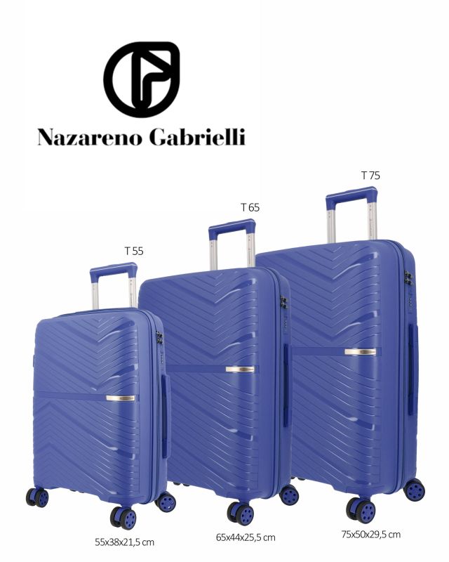 NAZARENO GABRIELLI - TROLLEY BLU IN ABS 4 RUOTE