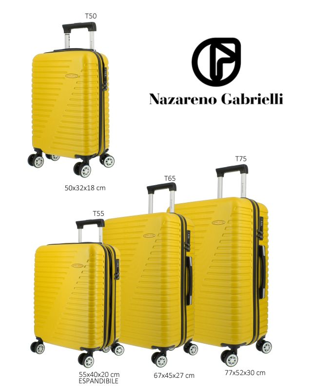 NAZARENO GABRIELLI - TROLLEY GIALLO IN ABS 4 RUOTE