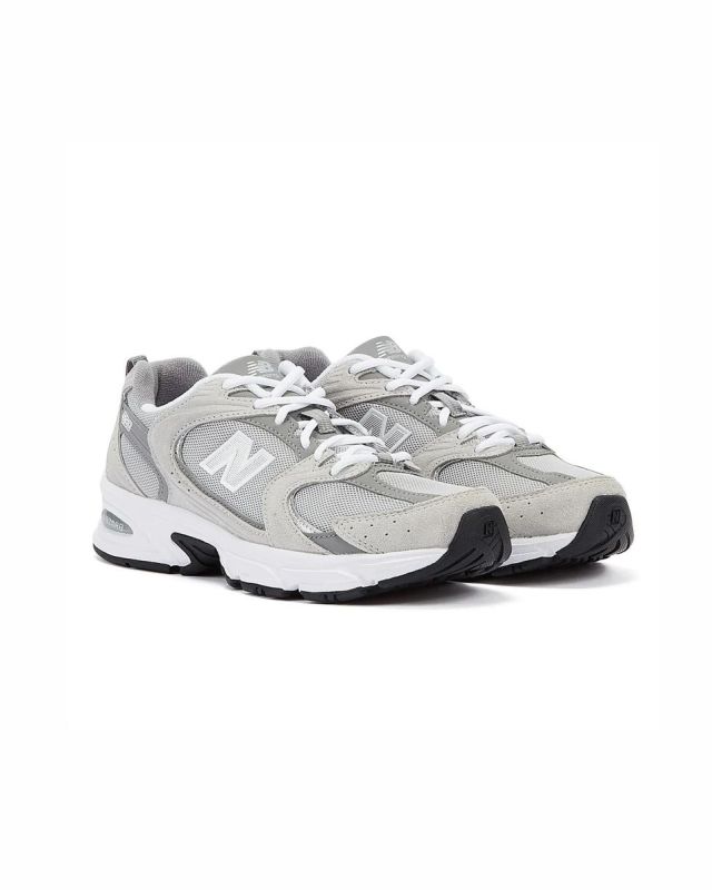 NEW BALANCE 530 - Sneaker unisex grigie e argento in VERA PELLE con intersuola ABZORB