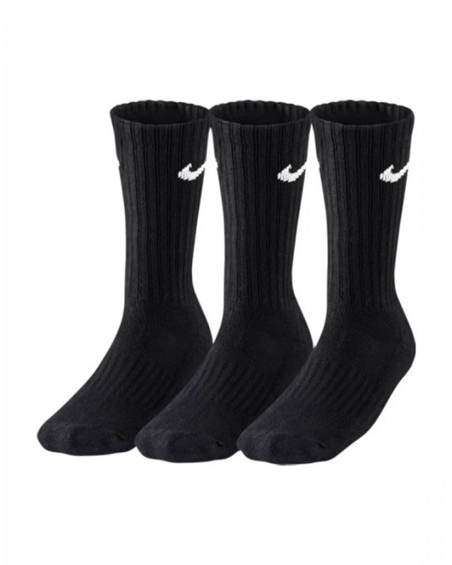 NIKE - Set 3 paia calzini neri con logo bianco