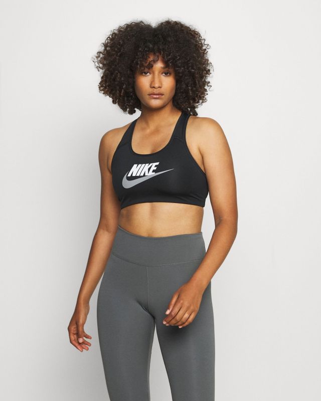 NIKE - Top sportivo nero in tessuto traspirante