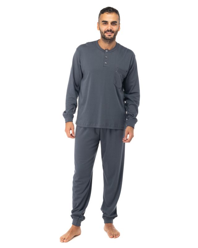 NOTTI MAGICHE - PIGIAMA UOMO GRIGIO 100% COTONE - MADE IN ITALY