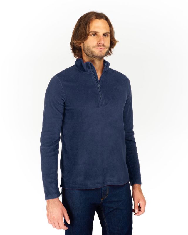 ON SPIRIT - MICROPILE UOMO  MEZZA ZIP BLU - VITTORIO
